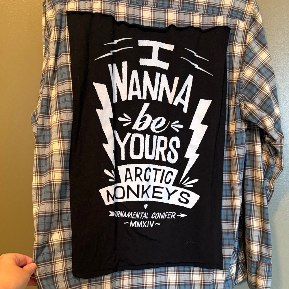 Plaid Shirt with Arctic Monkeys Graphic
